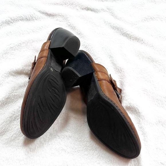 Born Leather Slip On Clogs Heels Mules Women’s Size 8/39 Solid Brown Casual - Picture 5 of 8